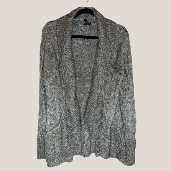 Soma Cozy Gray Open Front Knit Cardigan Sweater, XL - Picture 1 of 7